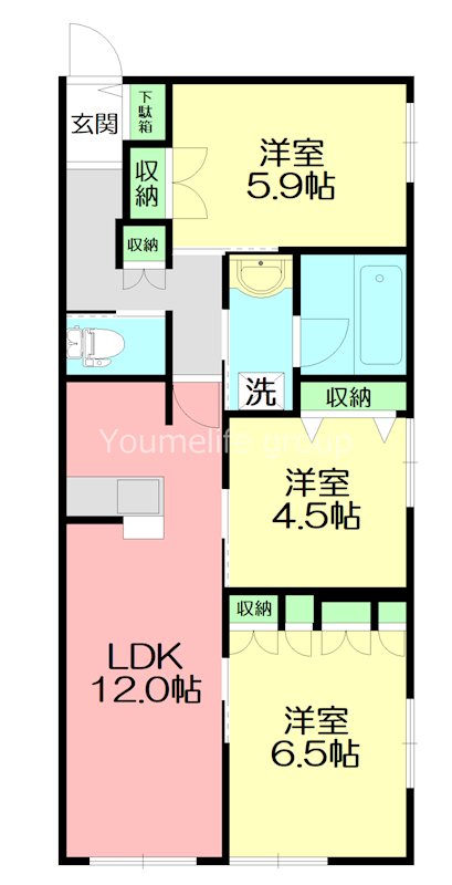 ブラッサム東海岸 101号室 間取り