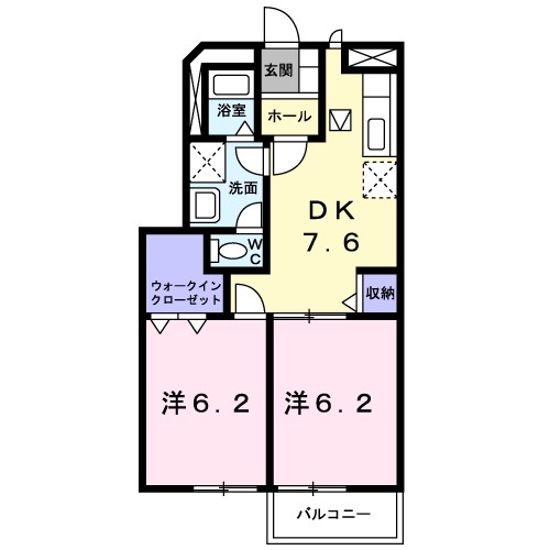 パルティールⅡ 103号室 間取り