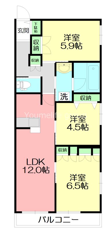 ブラッサム東海岸 201号室 間取り