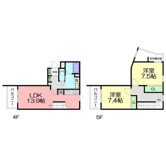 ＧＲＡＮＤＲＥＶＥ見附町 402号室 間取り