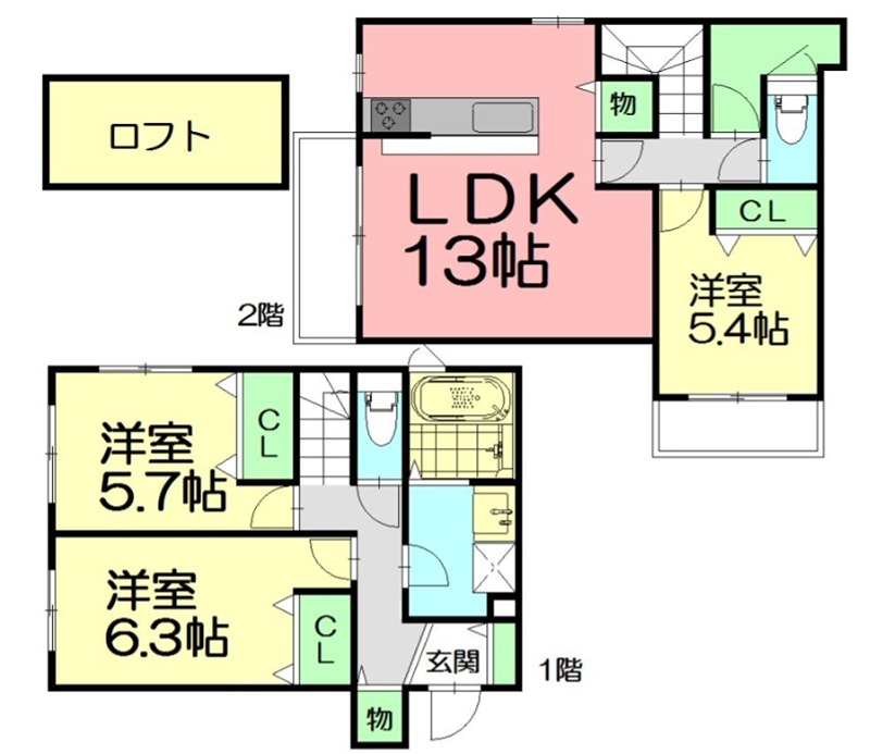 ＷＩＮ－ＷＩＮ　ＨＯＵＳＥ 0006号室 間取り