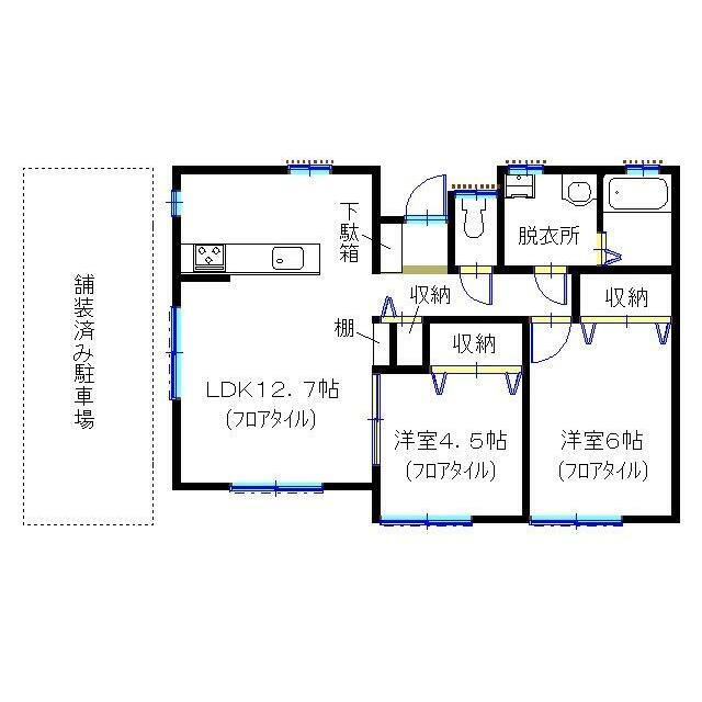 本藤沢７丁目貸家 間取り図