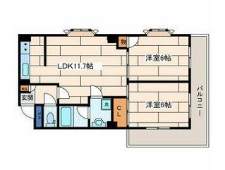 パールハイツ２ 201号室 間取り