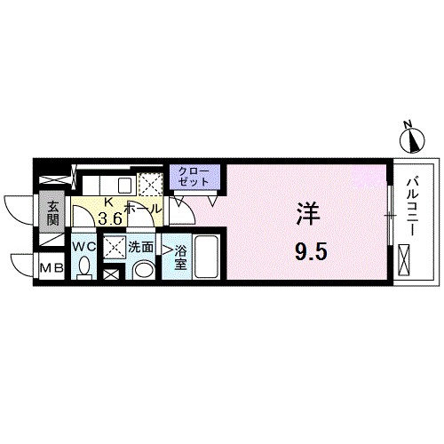 エトワール 205号室 間取り