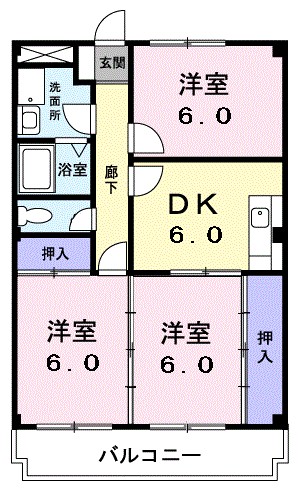 コーポ江原 201号室 間取り
