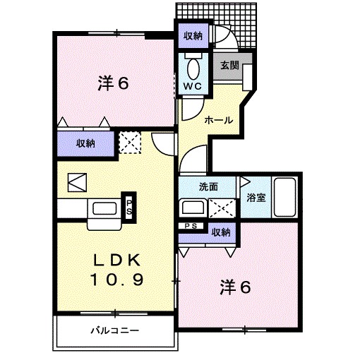 アバンセⅡ 101号室 間取り