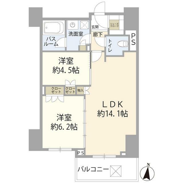 クリオ茅ヶ崎サザンマークス（０２１０１９） 9F号室 間取り