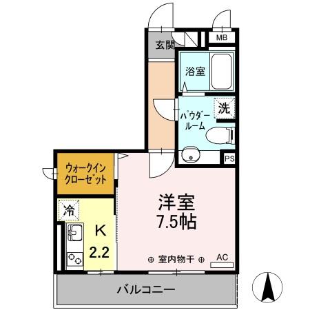ベルソス高倉　A 201号室 間取り