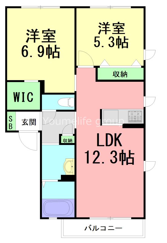 クランツ鎌倉 202号室 間取り