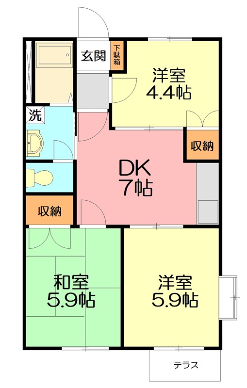 グリーンヒル和泉Ａ 101号室 間取り