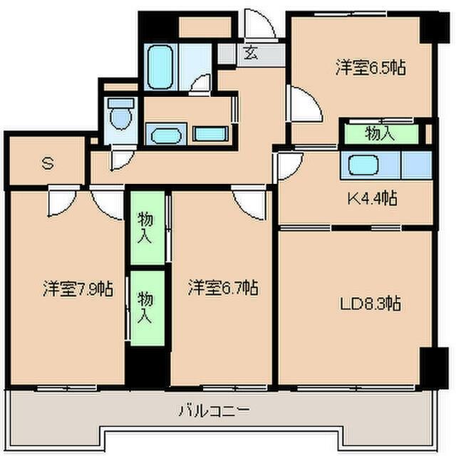 グランドール海老名 603号室 間取り