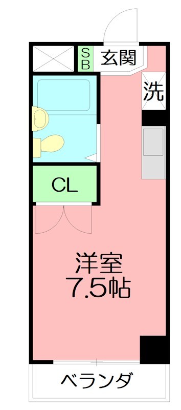 ヒルズ実方 101号室 間取り