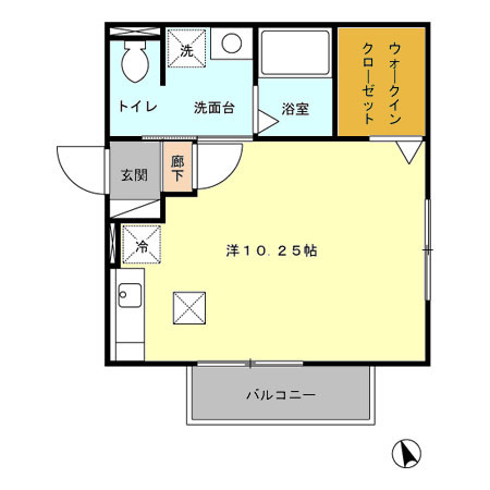 グランドソレーユ　　B棟 105号室 間取り