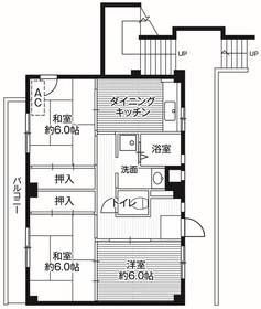 ビレッジハウス亀井野２号棟 503号室 間取り