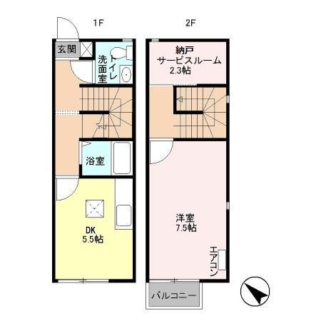 リヴィエール B 102号室 間取り