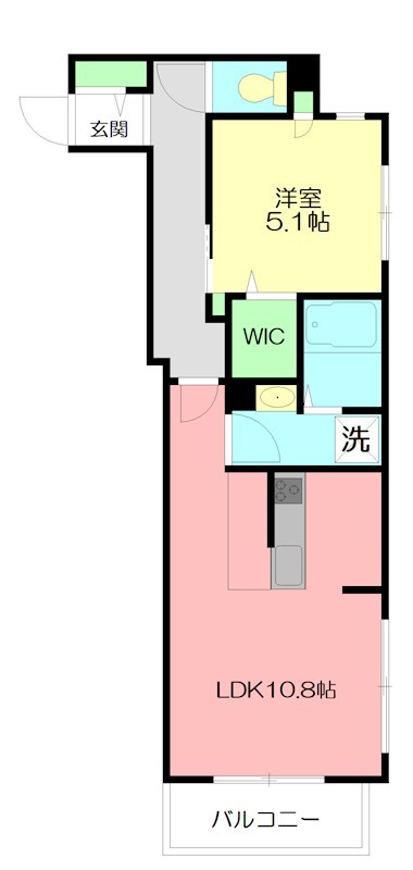 Ｓｑｕａｒｅ　Ｏｎｅ 203号室 間取り