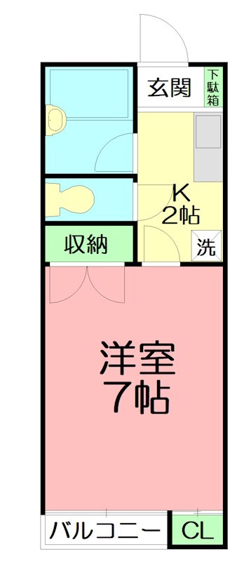 プチモンド長谷 201号室 間取り