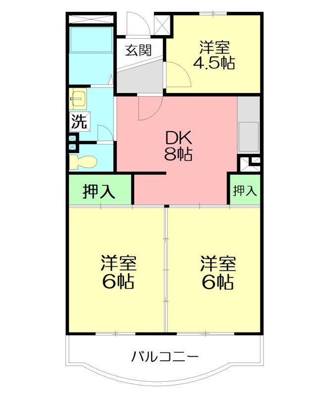 城山松本マンション 401号室 間取り