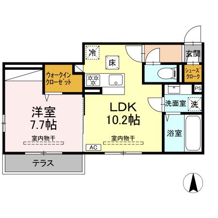Same sky 102号室 間取り