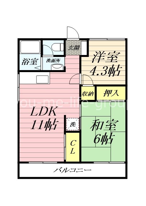 辻下ハイツ 202号室 間取り