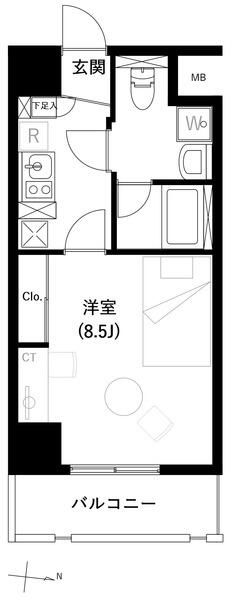 Access湘南平塚 603号室 間取り