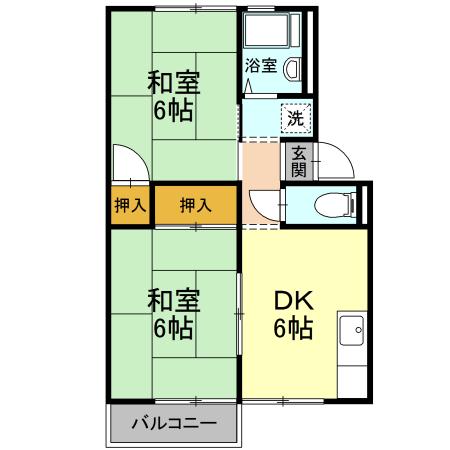 レザンシャトー 202号室 間取り