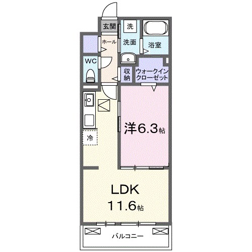 ラミリス 102号室 間取り