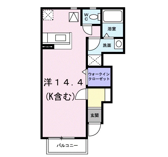 クロスローズＨＫ・Ⅱ 102号室 間取り