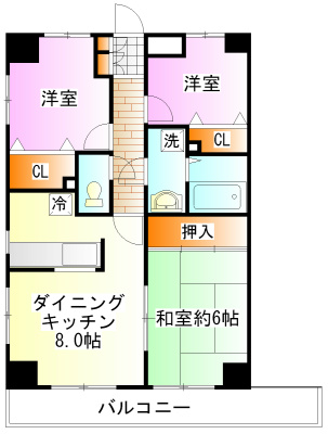 セジュールコート 2014号室 間取り