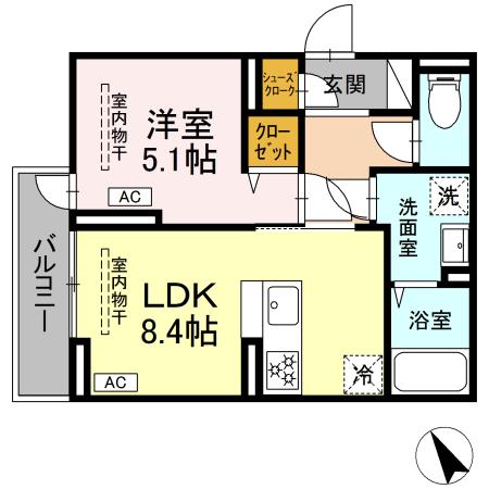 (仮称)D-ROOM鵠沼石上三丁目 305号室 間取り