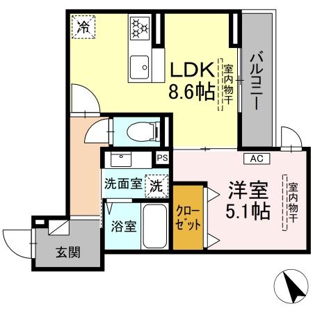 (仮称)D-ROOM鵠沼石上三丁目 302号室 間取り