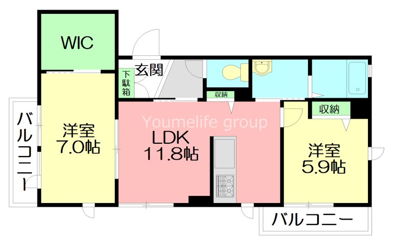 アルフラット由比ガ浜 00201号室 間取り