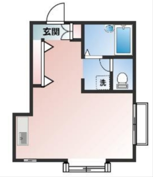 パインビレッジ 1B号室 間取り