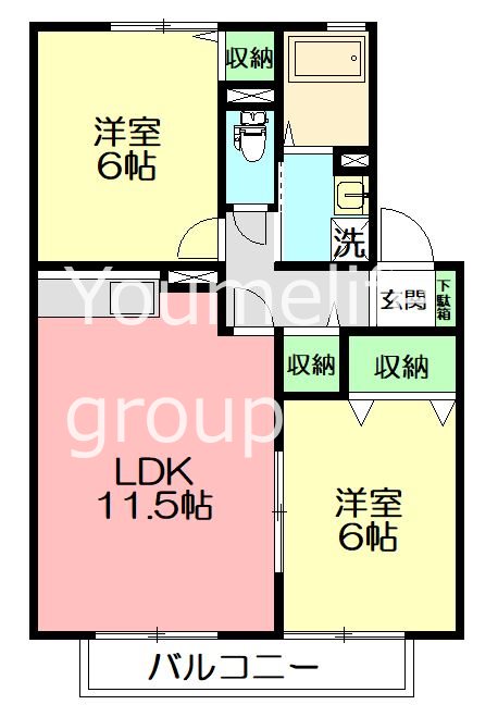 グランパルティールC 205号室 間取り