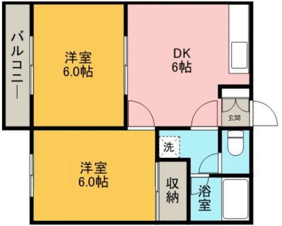 コーポ金子 201号室 間取り