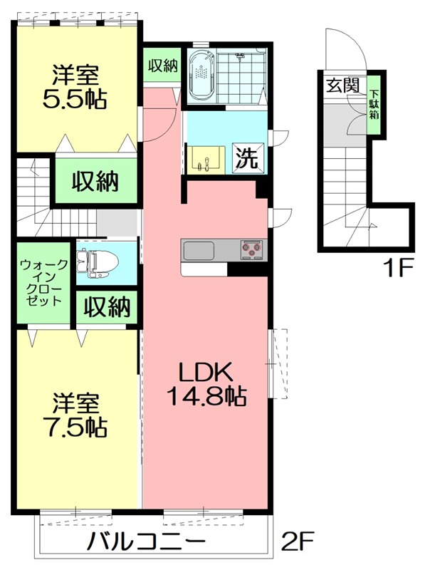 グランＫコート　Ｌ 00201号室 間取り