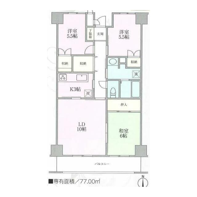 リアルヒルズ善行 502号室 間取り