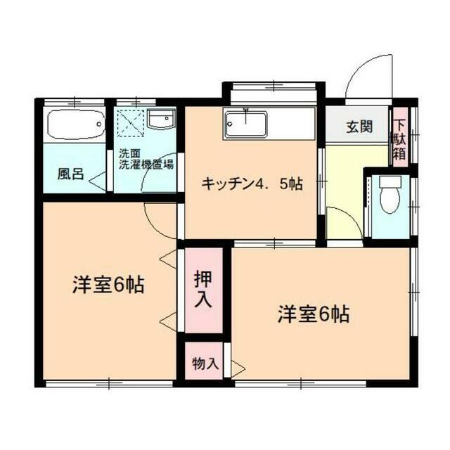 石井貸家（二戸長屋） 間取り