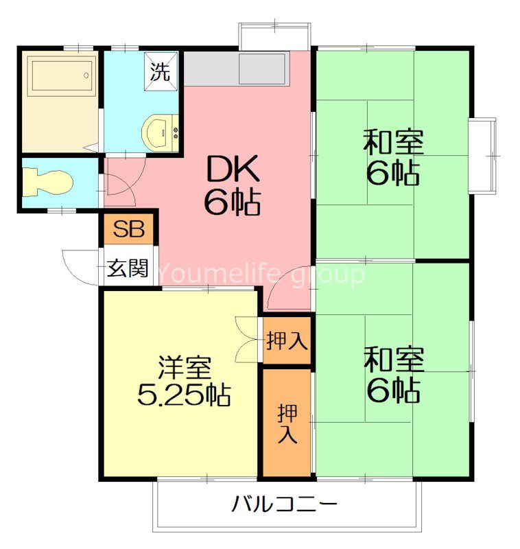 メゾンサンライトⅡ（後棟） 203号室 間取り