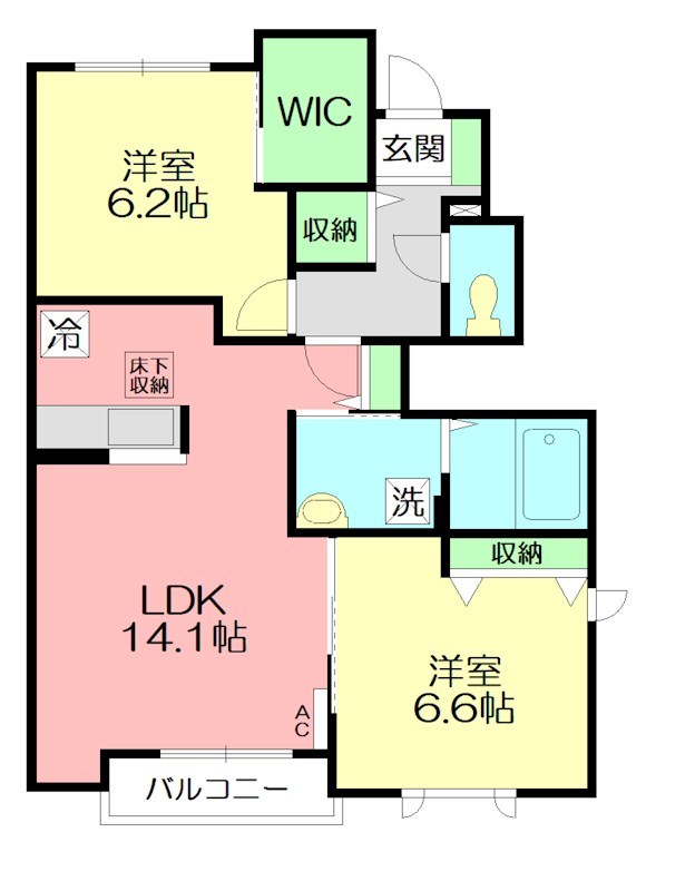 レジダンスB 102号室 間取り