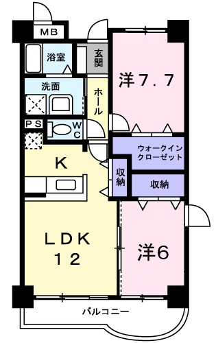アンソレイエ　アオキ 201号室 間取り