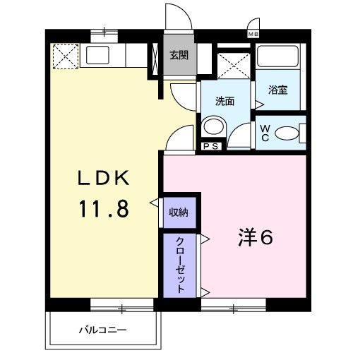 ベラーノⅡ 102号室 間取り