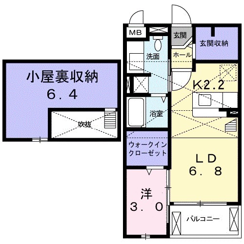 プリメーラ 202号室 間取り