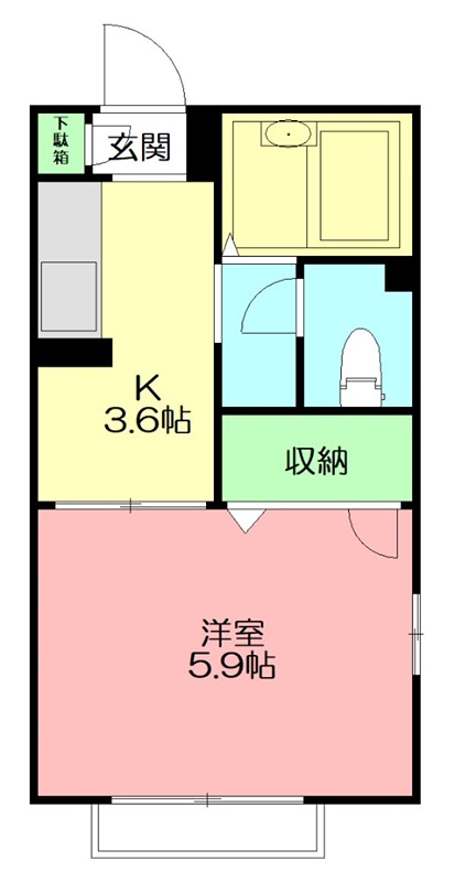 タウンコート 201号室 間取り