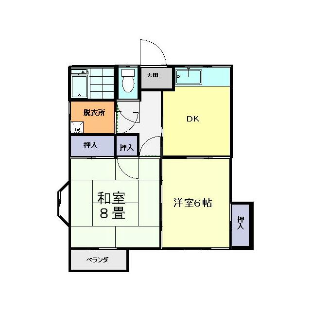 和鴻ハイツ 1-B号室 間取り