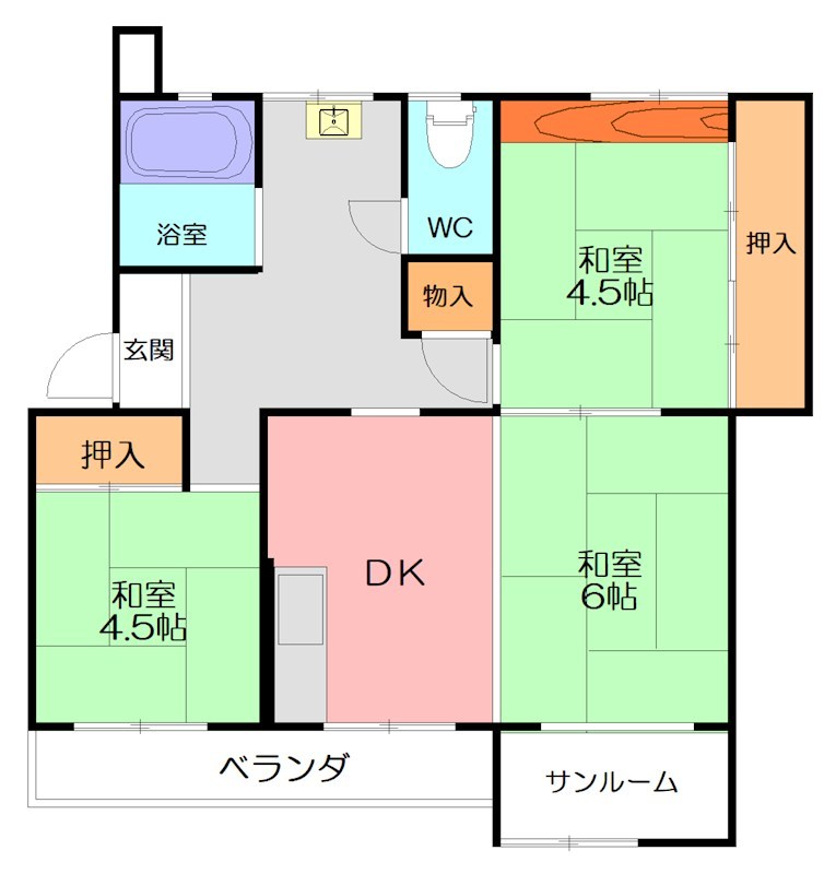 辻堂団地　３街区 507号室 間取り