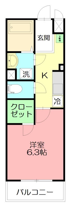 カレッジヒルズD   302号室 間取り