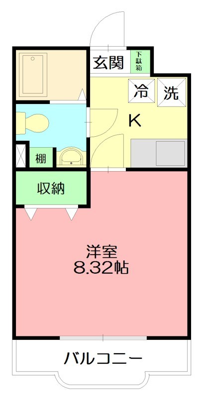エクセル東海 103号室 間取り