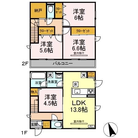 オリーブ C号室 間取り