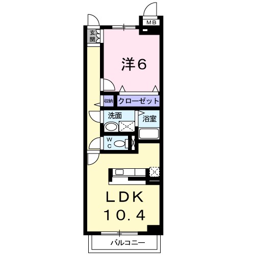 バクランⅠ 204号室 間取り